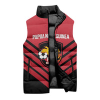 Hekari Papua New Guinea Football Custom Sleeveless Puffer Jacket Go PNG Red Army