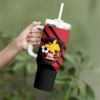 Hekari Papua New Guinea Football Custom Tumbler With Handle Go PNG Red Army