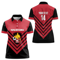 Hekari Papua New Guinea Football Custom Women Polo Shirt Go PNG Red Army LT14 - Polynesian Pride