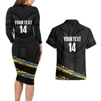 Kings Solomon Islands Football Custom Couples Matching Long Sleeve Bodycon Dress and Hawaiian Shirt Come On Solomons Polynesian Grunge Style LT14 - Polynesian Pride