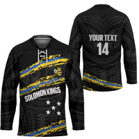 Kings Solomon Islands Football Custom Hockey Jersey Come On Solomons Polynesian Grunge Style