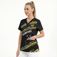 Kings Solomon Islands Football Custom Scrub Top Come On Solomons Polynesian Grunge Style