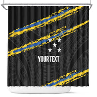 Kings Solomon Islands Football Custom Shower Curtain Come On Solomons Polynesian Grunge Style