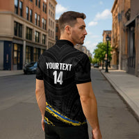 Kings Solomon Islands Football Custom Zipper Polo Shirt Come On Solomons Polynesian Grunge Style