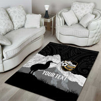 New Zealand South Island Football Custom Area Rug Aoraki Mount Cook With Kiwi Maori Pattern LT14 - Polynesian Pride
