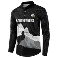 New Zealand South Island Football Custom Button Sweatshirt Aoraki Mount Cook With Kiwi Maori Pattern