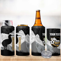 New Zealand South Island Football Custom 4 in 1 Can Cooler Tumbler Aoraki Mount Cook With Kiwi Maori Pattern LT14 - Polynesian Pride