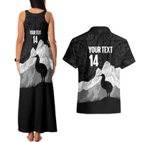 New Zealand South Island Football Custom Couples Matching Tank Maxi Dress and Hawaiian Shirt Aoraki Mount Cook With Kiwi Maori Pattern LT14 - Polynesian Pride