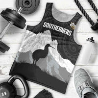 New Zealand South Island Football Custom Men Tank Top Aoraki Mount Cook With Kiwi Maori Pattern