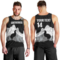 New Zealand South Island Football Custom Men Tank Top Aoraki Mount Cook With Kiwi Maori Pattern