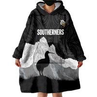 New Zealand South Island Football Custom Wearable Blanket Hoodie Aoraki Mount Cook With Kiwi Maori Pattern LT14 - Polynesian Pride