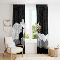 New Zealand South Island Football Custom Window Curtain Aoraki Mount Cook With Kiwi Maori Pattern
