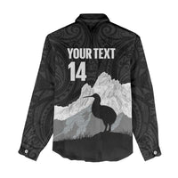 New Zealand South Island Football Custom Women Casual Shirt Aoraki Mount Cook With Kiwi Maori Pattern LT14 - Polynesian Pride