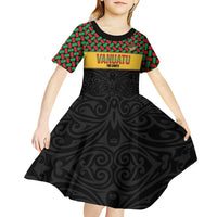 Vanuatu Football Custom Kid Short Sleeve Dress Go Chiefs Basket-weave Pattern
