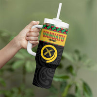 Vanuatu Football Custom Tumbler With Handle Go Chiefs Basket-weave Pattern