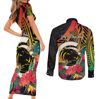 Vanuatu Boar Tusk Yumi Yumi Yumi Couples Matching Short Sleeve Bodycon Dress and Long Sleeve Button Shirt Independens Dei Long God Yumi Stanap