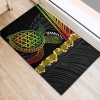 Vanuatu Sand Drawing Turtle Rubber Doormat Happy Independence Day