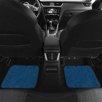 Blue Polynesia Car Mats Tribal Pattern Tropical Frangipani