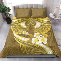 Gold Polynesia Bedding Set Tribal Pattern Tropical Frangipani
