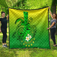 Kia Orana Cook Islands Quilt Kuki Airani Tattoo Pattern With Sea Turtle LT14 - Polynesian Pride