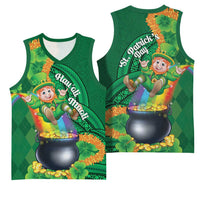 St Patrick's Day Hawaii Basketball Jersey Hauoli Maoli Funny Shaka Leprechaun
