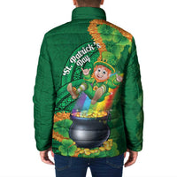 St Patrick's Day Hawaii Padded Jacket Hauoli Maoli Funny Shaka Leprechaun