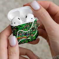 St Patrick's Day Palaka Hawaii AirPods Case Kukui Nut Pikake Lei Shamrock Dabbing Leprechaun