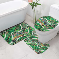 St Patrick's Day Palaka Hawaii Bathroom Set Kukui Nut Pikake Lei Shamrock Dabbing Leprechaun