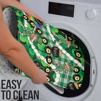 St Patrick's Day Palaka Hawaii Bathroom Set Kukui Nut Pikake Lei Shamrock Dabbing Leprechaun