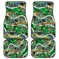 St Patrick's Day Palaka Hawaii Car Mats Kukui Nut Pikake Lei Shamrock Dabbing Leprechaun