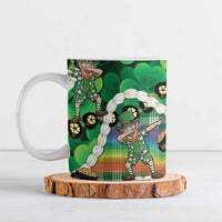 St Patrick's Day Palaka Hawaii Ceramic Mug Kukui Nut Pikake Lei Shamrock Dabbing Leprechaun