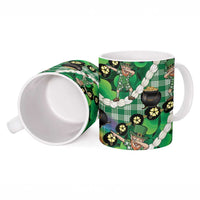 St Patrick's Day Palaka Hawaii Ceramic Mug Kukui Nut Pikake Lei Shamrock Dabbing Leprechaun