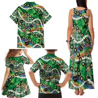 St Patrick's Day Palaka Hawaii Family Matching Tank Maxi Dress and Hawaiian Shirt Kukui Nut Pikake Lei Shamrock Dabbing Leprechaun LT14 - Polynesian Pride