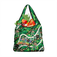 St Patrick's Day Palaka Hawaii Grocery Bag Kukui Nut Pikake Lei Shamrock Dabbing Leprechaun