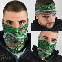 St Patrick's Day Palaka Hawaii Neck Gaiter Kukui Nut Pikake Lei Shamrock Dabbing Leprechaun