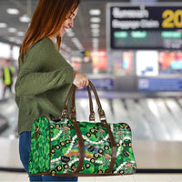 St Patrick's Day Palaka Hawaii Travel Bag Kukui Nut Pikake Lei Shamrock Dabbing Leprechaun