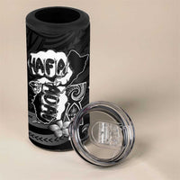 Hafa Adai Guam Discovery Day 4 in 1 Can Cooler Tumbler Chamorro Latte Stone Hand Black Version