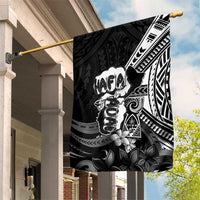 Hafa Adai Guam Discovery Day Garden Flag Chamorro Latte Stone Hand Black Version