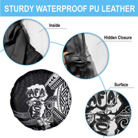 Hafa Adai Guam Discovery Day Spare Tire Cover Chamorro Latte Stone Hand Black Version