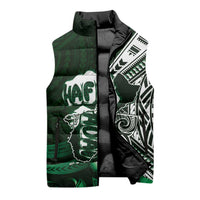 Hafa Adai Guam Discovery Day Sleeveless Puffer Jacket Chamorro Latte Stone Hand Green Version