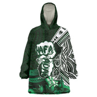 Hafa Adai Guam Discovery Day Wearable Blanket Hoodie Chamorro Latte Stone Hand Green Version