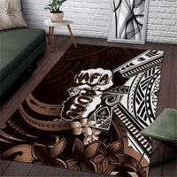 Hafa Adai Guam Discovery Day Area Rug Chamorro Latte Stone Hand Brown Version