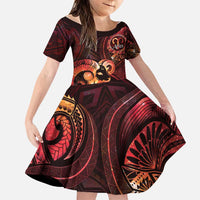 Personalised Polynesia Zodiac Aries Family Matching Mermaid Dress and Hawaiian Shirt Galaxy Polynesian Pattern Chest Tattoo Style
