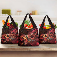 Personalised Polynesia Zodiac Aries Grocery Bag Galaxy Polynesian Pattern Chest Tattoo Style