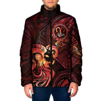 Personalised Polynesia Zodiac Aries Padded Jacket Galaxy Polynesian Pattern Chest Tattoo Style