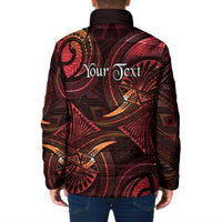 Personalised Polynesia Zodiac Aries Padded Jacket Galaxy Polynesian Pattern Chest Tattoo Style