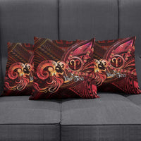 Personalised Polynesia Zodiac Aries Pillow Cover Galaxy Polynesian Pattern Chest Tattoo Style