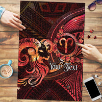 Personalised Polynesia Zodiac Aries Puzzle Galaxy Polynesian Pattern Chest Tattoo Style