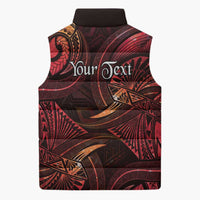 Personalised Polynesia Zodiac Aries Sleeveless Puffer Jacket Galaxy Polynesian Pattern Chest Tattoo Style