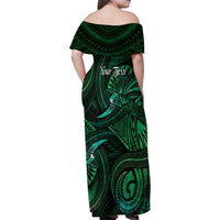 Personalised Polynesia Zodiac Taurus Family Matching Off Shoulder Maxi Dress and Hawaiian Shirt Galaxy Polynesian Pattern Chest Tattoo Style